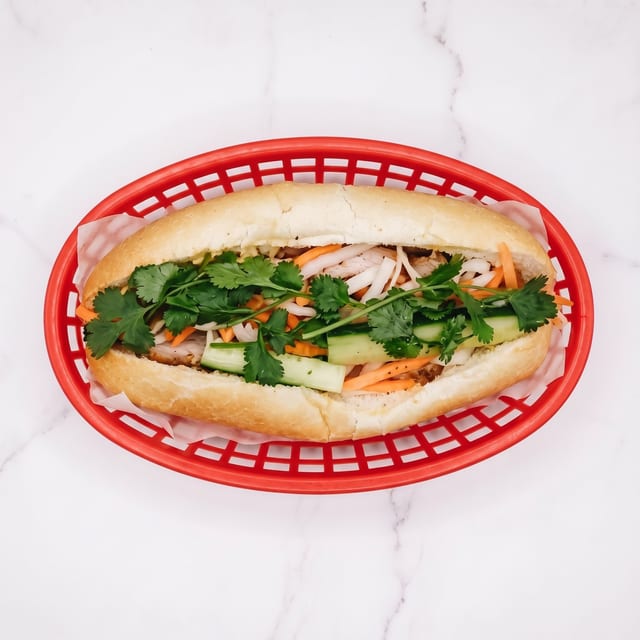 Vietnamese Sandwich with Grilled Pork (Banh Mi Thit Nuong).