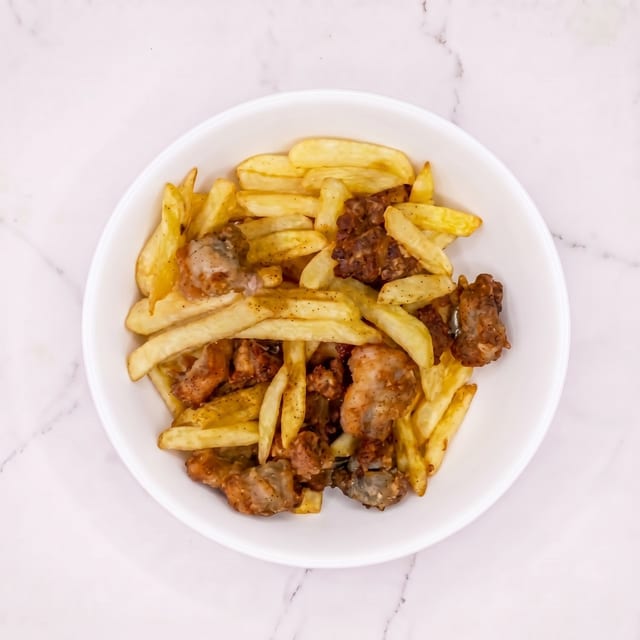 Popcorn Chicken & Fries Basket.